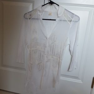 Anthropolgie Top White & Cream